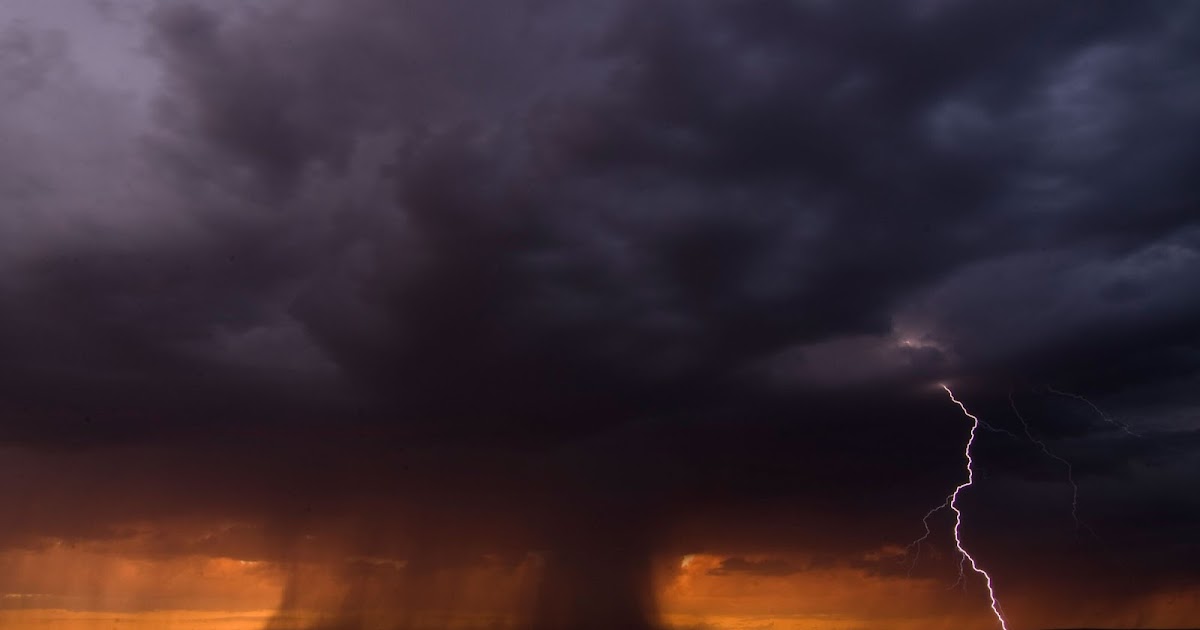 Storm and Lightning over Petrified Forest National Park