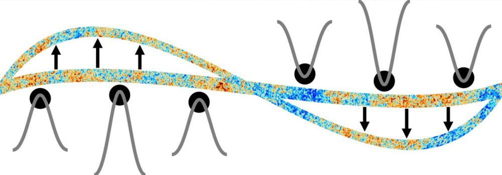 This graphic shows how large-amplitude fluctions on small scales in the cosmic background background could result in primordial black holes. Courtesy: ESA/Planck Collaboration/Jason Kristiano.