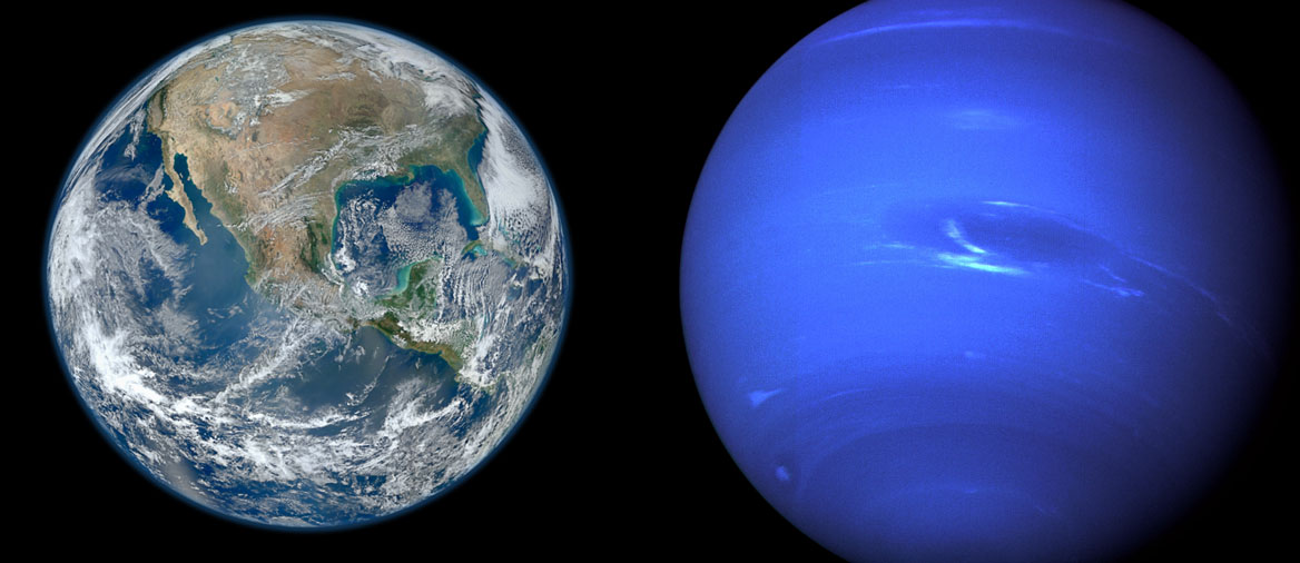 Earth and Neptune Comparison. Differences and Similarities