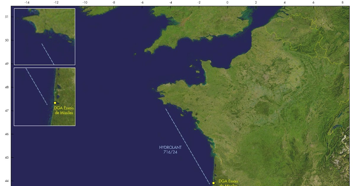 A possible French Missile test over the Gulf of Biscaye on April 10-11 [UPDATED]