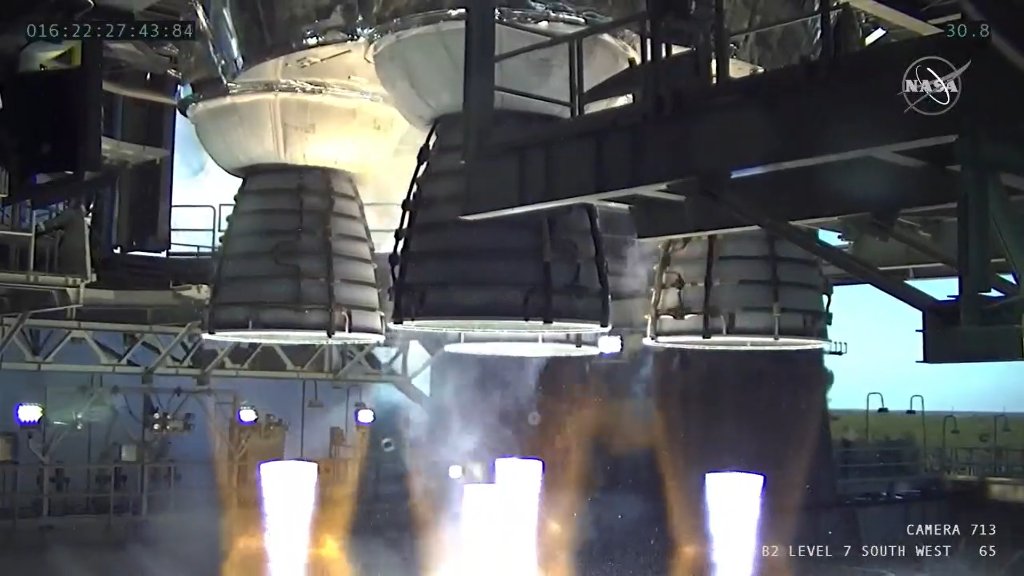 Early Engine Shutdown During NASA SLS Rocket Test