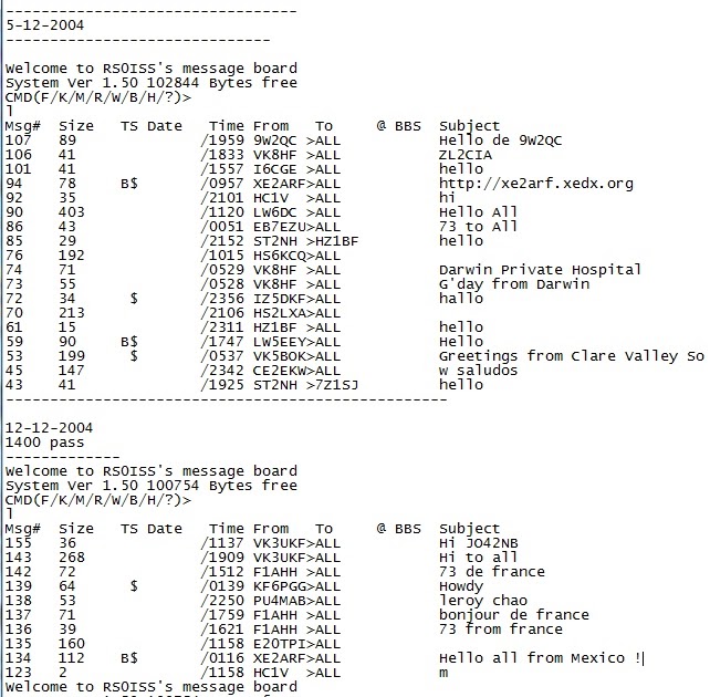 Some of my old messages with ISS BBS,date back to 2004.